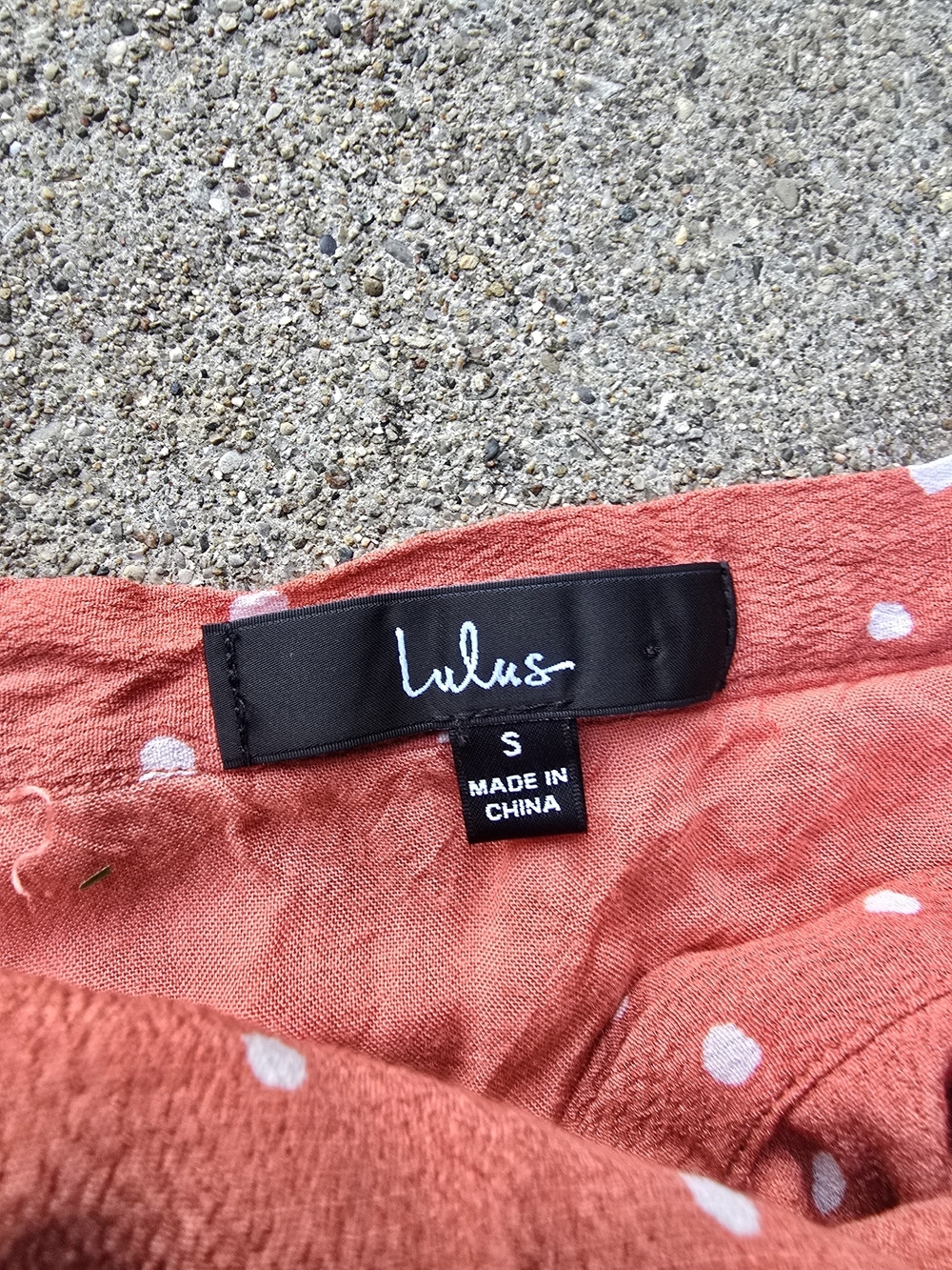 Lulu's Rust-Red Polka Dot Wrap Midi Skirt - Picture 2 of 2